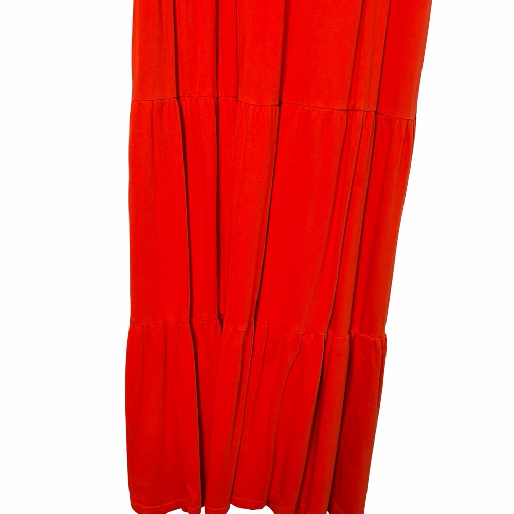 J. Crew Factory Tiered Knit Maxi Dress in Bright Cerise/ Red, Size S - Picture 9 of 15